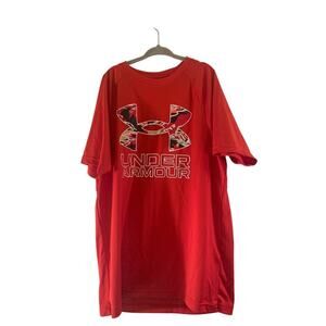 UNDER ARMOUR Boy’s Camo Logo Short Sleeve Athletic Shirt / Size: Youth Medium